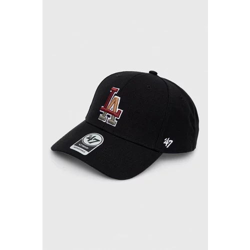 47 Brand Kapa sa šiltom MLB Los Angeles Dodgers boja: crna, s aplikacijom