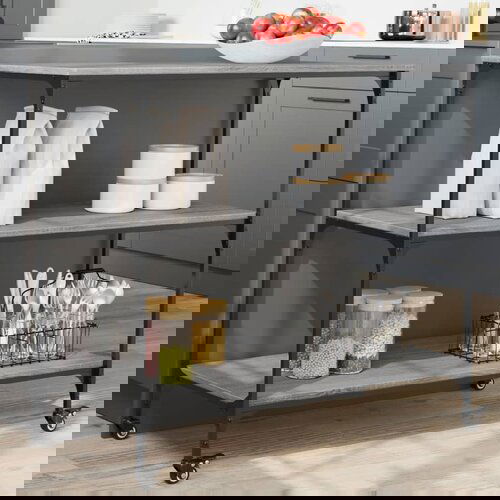  The Living Store Kuhinjski voziček siva sonoma 102x50x95 cm inženirski les - Kuhinjski Voziček, (21442184) Slike