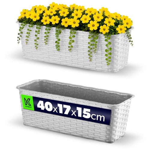 KADAX Balkonski lonec 40 cm Cvetlični lonec Balkonski siv, (5000345996) Cene