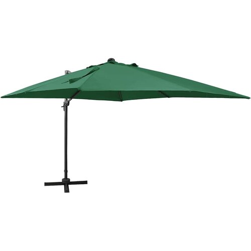  Konzolni vrtni suncobran sa stupom i LED svjetlom 300 cm zeleni Cijene