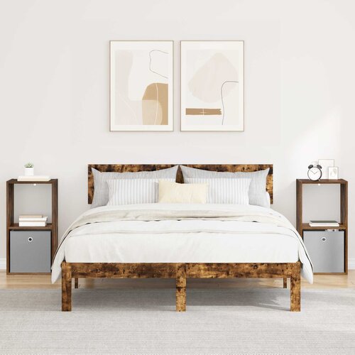  Noćni ormarić s ladicama 2 pcs Dimljeni hrast 35 x 32 x 68,5 cm Cene