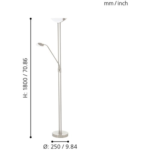 Eglo 93874 - led prigu&amp;scaron;iva lampa baya 1 LED/20W + LED/2,5W mat hrom Slike