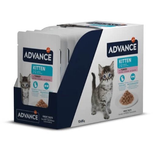 Advance Cat Kitten ko&amp;scaron;čki v omaki, vrečka - puran - 85 g 12 x 85 g Slike