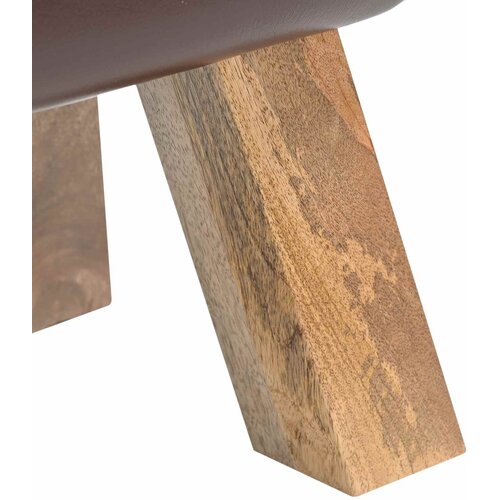  Klupa 110 x 30 x 45 cm Prava koža Tamno smeđa Slike