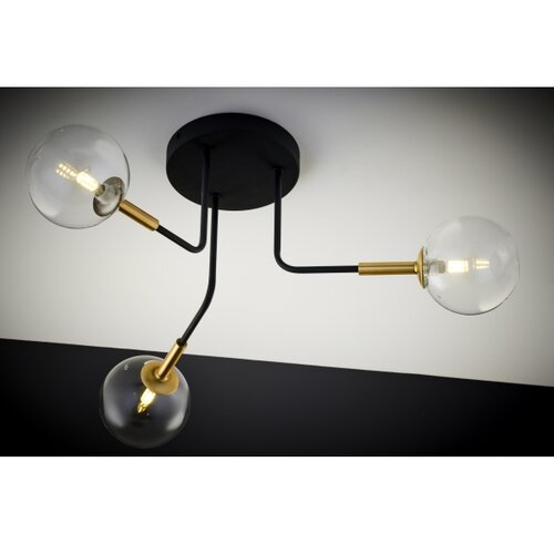 Jupiter 2039 - Luster na &amp;scaron;ipci BURANO 3xG9/10W/230V crna/zlatna/prozirna Slike