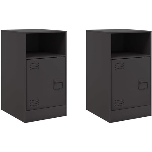 Maison Chic Dvo delni komplet Nočne omarice - Nočne mize črna 34,5x39x62 cm jeklo, (21686961) Cene