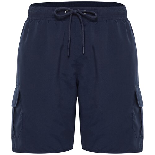 Trendyol Men's Navy Blue Standard Size Marine Shorts with Cargo Pocket Slike