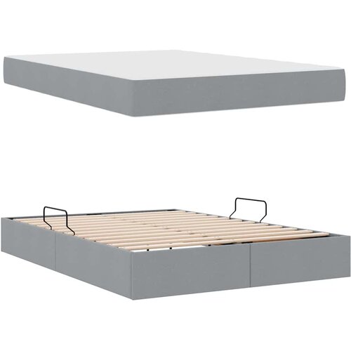  s madracem i skladi&amp;scaron;tem Svijetlo siva 140 x 190 cm Slike
