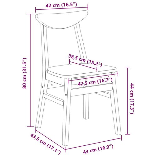 Trpezarijske stolice 2 pcs Bijelo 42 x 47.5 x 81 cm Slike
