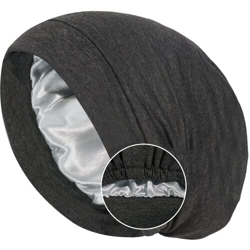 INF Dvoslojna spalna kapa s satenasto podlogo za ženske, mehka spalna prevleka za glavo DarkGrey, (21625467) Cene