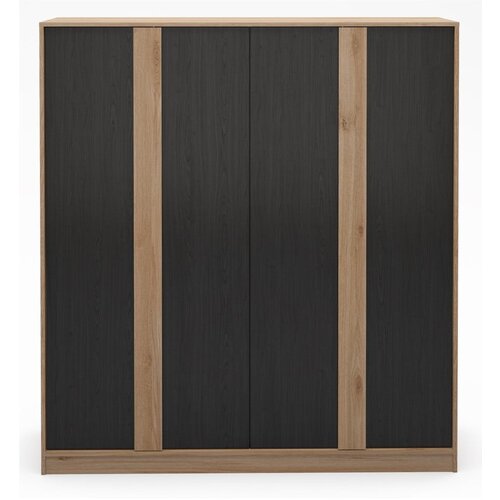 Marckeric Crni/u prirodnoj boji ormar u dekoru hrasta 180x197,5x53 cm Dennis – Cijene