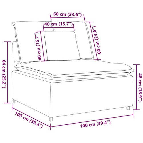  Modularni kauč s jastucima bež boje 100 cm Slike