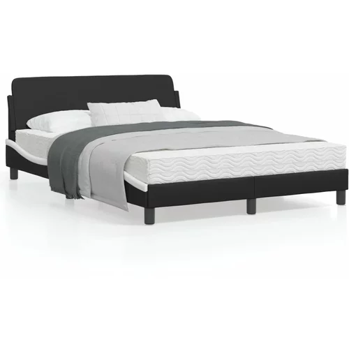  Okvir kreveta s uzglavljem crno-bijeli 140x190 cm umjetna koža