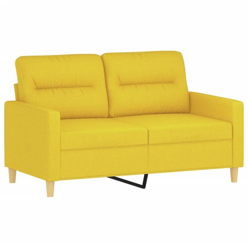  3-dijelni set sofa s jastucima svjetložuti od tkanine Slike
