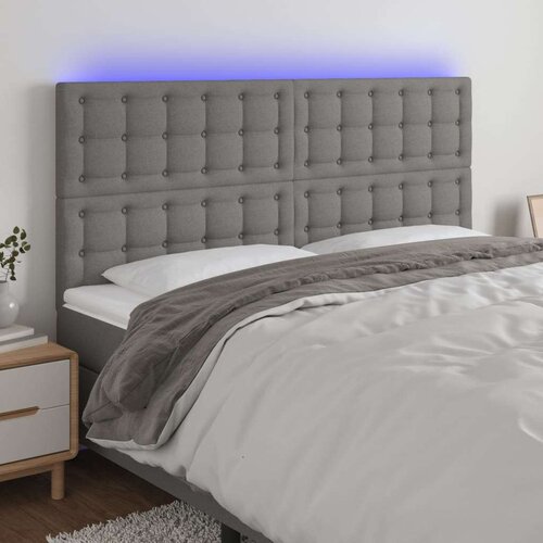  Posteljno vzglavje temno sivo 200x5x118/128 cm blago, (20953596) Slike