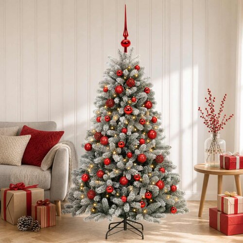  Umjetno božićno drvce s kuglicama 120 cm 150 LED lampica Slike
