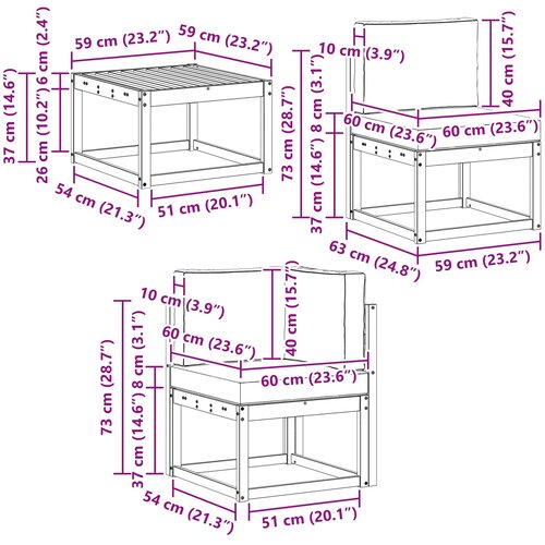  Set vanjskih sofa s jastukom 9 pcs Bijela i krem Poliester Slike