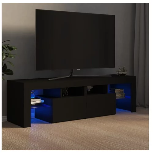  TV omarica z LED lučkami črna 140x35x40 cm