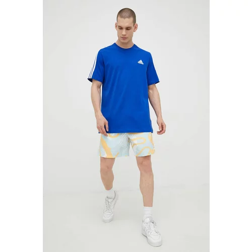 Adidas Spodnjice s hlačnicami Adiplay Allover Print Shorts moške, bela barva