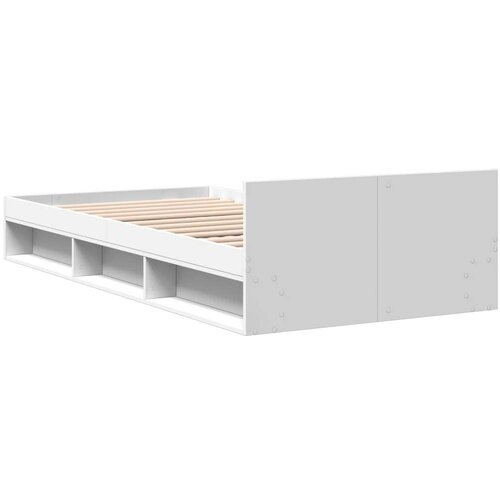  Okvir kreveta s ladicom bijeli 90 x 190 cm konstruirano drvo Slike