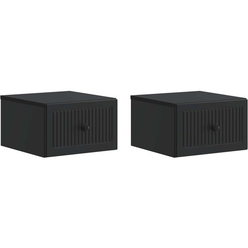  Noćni ormarić za montažu na zid 2 pcs Crna 33 x 34,5 x 20 cm Cene