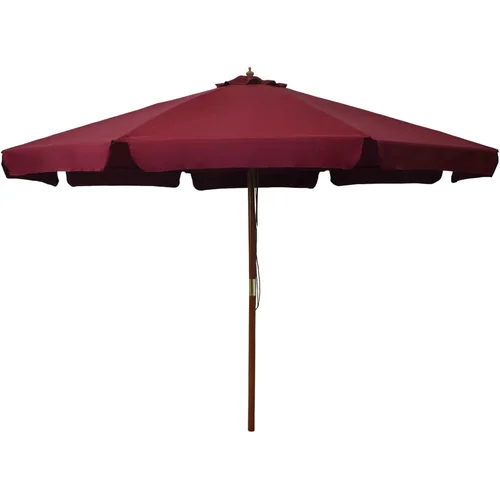  Vrtni suncobran s drvenom šipkom 330 cm bordo