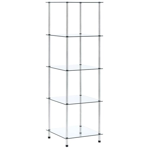 VidaXL Polica 5-nadstropna prozorna 40x40x130 cm kaljeno steklo Slike