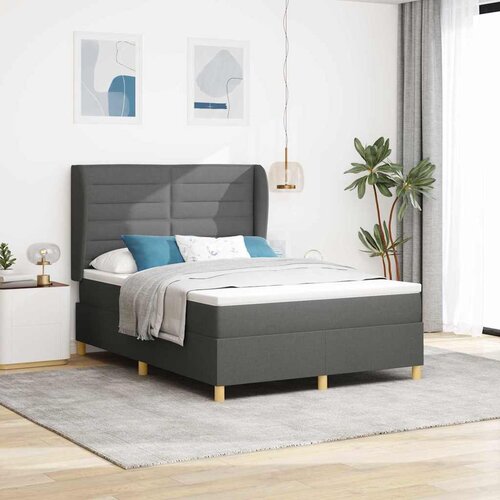  Krevet s opruga kutije Tamno siva 200 x 140 cm tkanina Cene