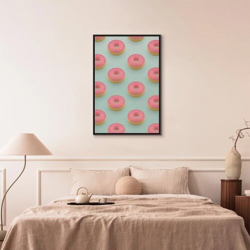  Slika - Pastel Donuts (1 Part) Vertical 60x90 U crnom drvenom okviru Slike