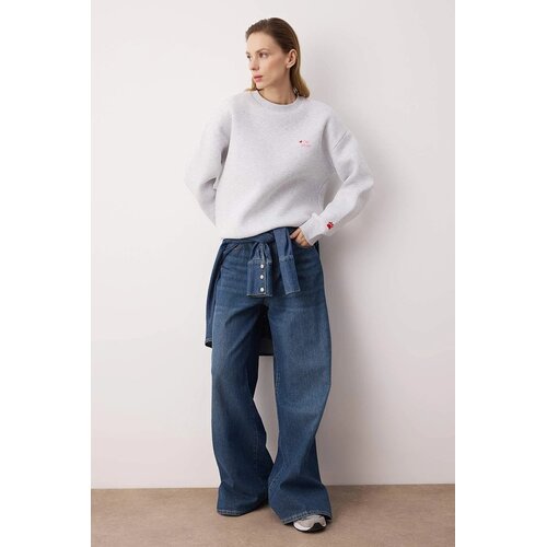 TRENDYOLMILLA ženski duks Twoaw26Sw00200, Snežno Melanž-Multicolor Cene
