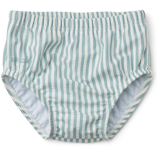 Liewood dječji kupaći kostimi anthony baby seersucker stripe sea blue/white Slike