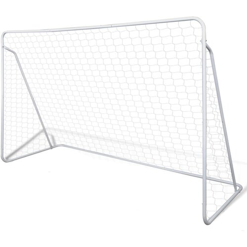 The Living Store Nogometni gol z mrežo jeklen 240x90x150 cm visokokakovosten - Nogometni Gol, (21417477) Cene