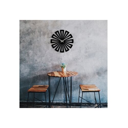 Wallxpert Enzoclock - S003 Black Decorative Metal Wall Clock Slike