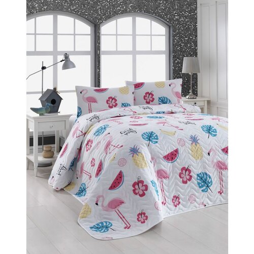  kokteyl - white whitepinkblueyellow king quilted bedspread (it) (es) Cene