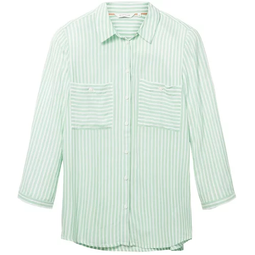 Tom Tailor Bluza pastelno zelena / naravno bela