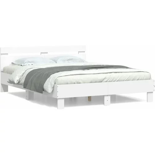  Okvir za krevet s uzglavljem bijeli 150x200cm konstruirano drvo