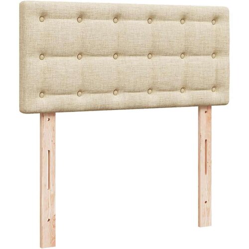 VidaXL Otomanski okvir kreveta s madraca krem 90x190cm od tkanine Slike