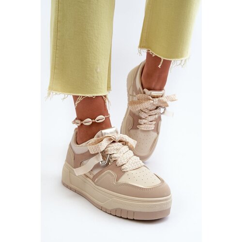 FB2 Women&amp;#039;s platform sneakers in beige eco leather Moun Slike