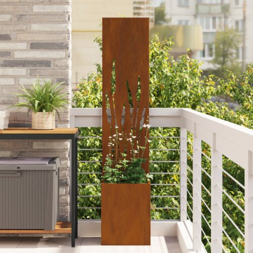 vidaXL Vrtni Sadič s Dekorativnom Pločom Rđa 32 x 140 cm Otporni čelik Cijene