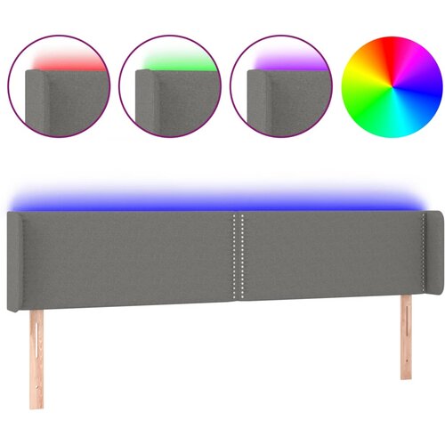VidaXL LED posteljno vzglavje temno sivo 183x16x78/88 cm blago, (20933428) Slike