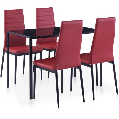vidaXL petodijelni blagovaonski set crvena boja vina Cijene