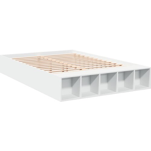 VidaXL Posteljni okvir bel 150x200 cm inženirski les, (21215840) Slike