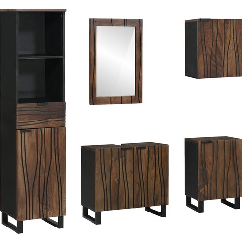 VidaXL Komplet pohi&amp;scaron;tva za kopalnico 5 pcs Bela 38 x 33 x 160 cm Slike
