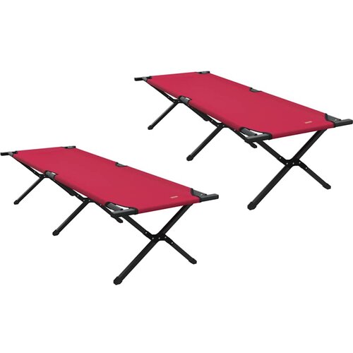  Sklopivi kamperski krevet 2 pcs Crvena 193 x 69 x 45 cm Slike