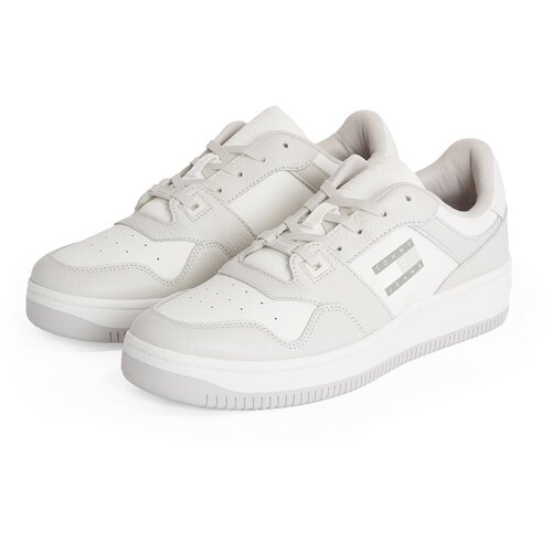 Tommy Jeans Niske tenisice 'RETRO BASKET CUPSOLE TUMBLE' siva / bijela Cijene