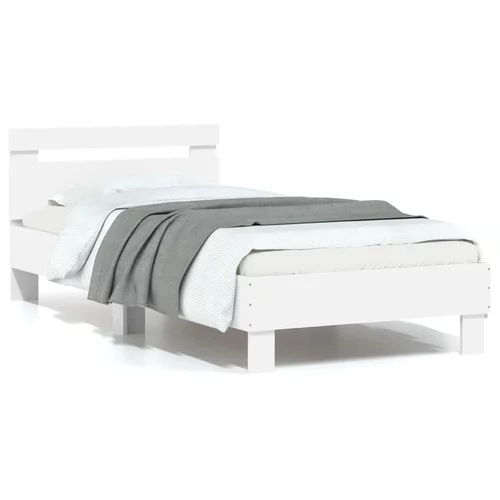  Okvir kreveta s uzglavljem bijeli 90x190 cm konstruirano drvo