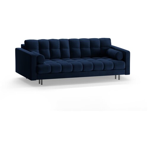 Cosmopolitan Design Temno modra žametna raztegljiva sedežna garnitura s prostorom za shranjevanje 222 cm Bali &amp;ndash; Slike
