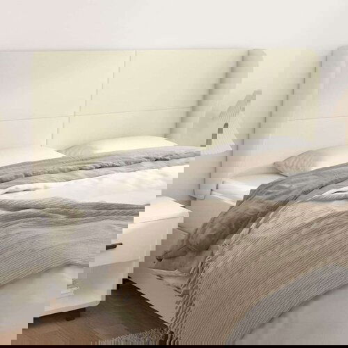  Uzglavlje s ušima krem 163x23x118/128 cm od umjetne kože Cene