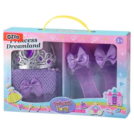 Ozzo Princess Dreamland, set za ulep&scaron;avanje, papuče, torbica, kruna, ljubičasta Cene