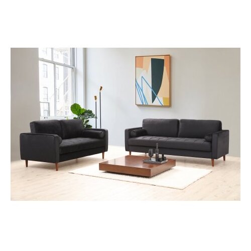  Rome - Black BlackOak 2-Seat Sofa Slike